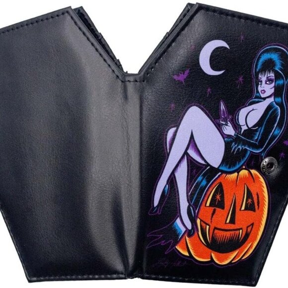 Gothic Faux Leather Coffin Wallet Elvira Mistress of the Dark Halloween